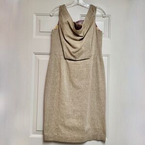 PORTS 1961 Stylish Sleeveless Brown Plaid Dress Cowl Neck & Fabulous Lining (12)